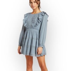 NWT JUST ME Boutique Steel Blue Apron Dress, Small‎